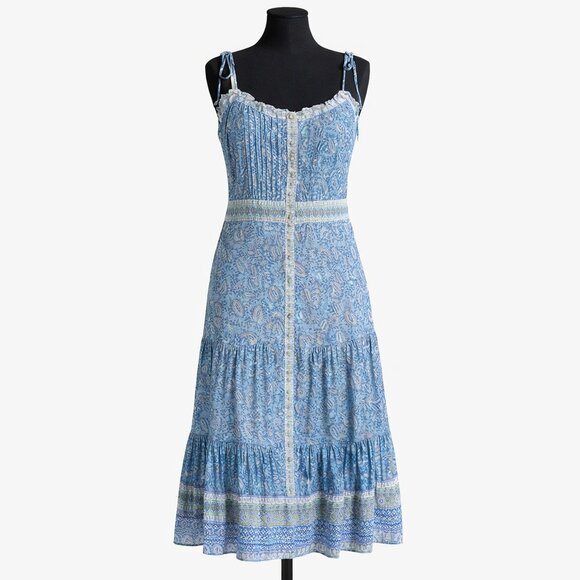 Veronica Beard Windansea Blue Paisley Maxi Dress S NWT Silk Resort Boho Luxury - Picture 2 of 6